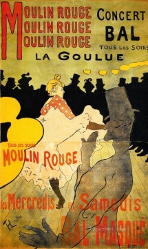  Impressionist Works - Moulin Rouge post impressionist Henri de Toulouse Lautrec